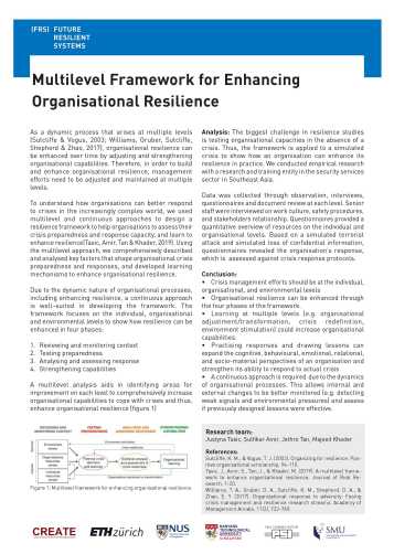 Multilevel Framework for Enhancing Organisational Resilience